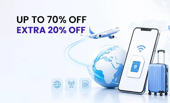 Up To 70% Less Than Roaming Cost + Extra 20% OFF On Your Plan Worth $10+