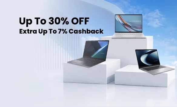 Across Site - Up To 30% OFF + Extra Up To 7% Cashback On Asus Laptops